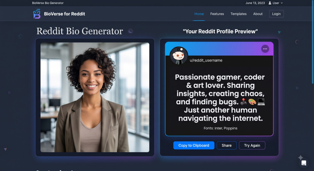 Reddit Bio Generator